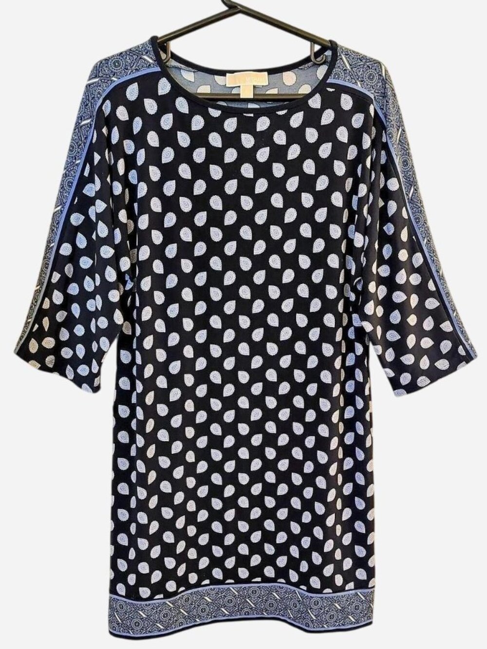 Michael Kors Black & Blue Paisley Mini Dress Size M